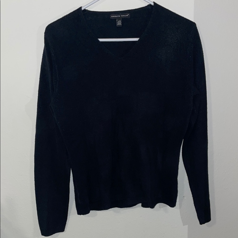 Carolyn Taylor Black V-Neck Sweater